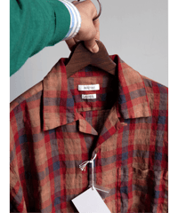 SEUVAS　Linen Open Collar Shirt