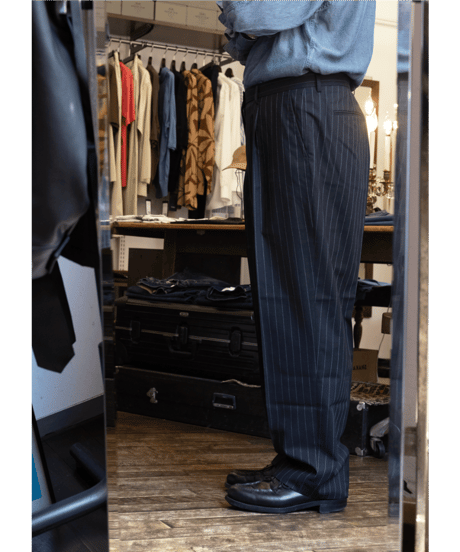 Gambert　WOOL TROPICAL STRIPE TROUSERS