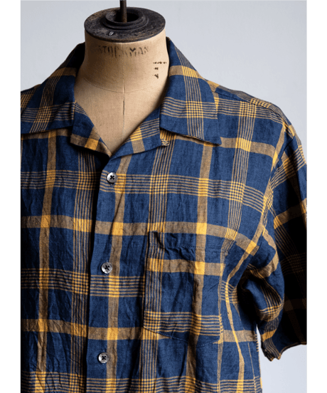 SEUVAS　Linen Open Collar Shirt