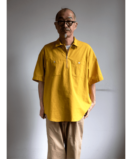 WORKADAY　Spinnaker Shirt Yellow Cotton Iridescent