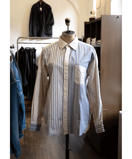 ts(s)　Organic Cotton Seersucker Stripe Crazy Comb Shirt