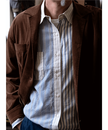 ts(s)　Organic Cotton Seersucker Stripe Crazy Comb Shirt