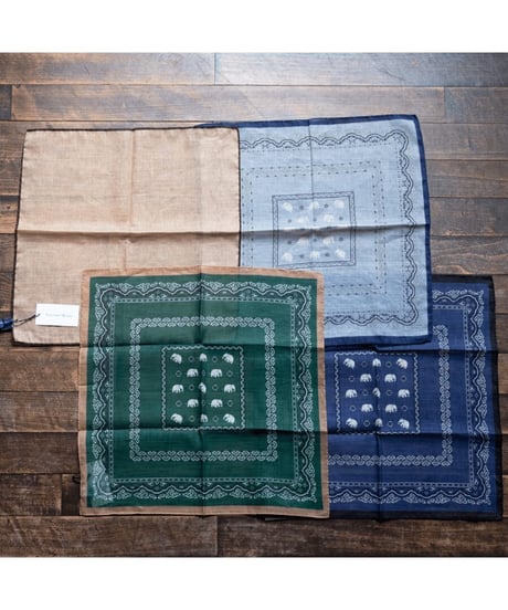Vincent Miozza　45×45 Cotton Linen Scarf ~4col~
