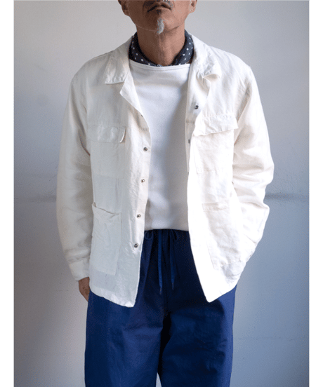 Au Vrai Chick BRITAIN　Irish Linen Shirts Jacket With Pocket