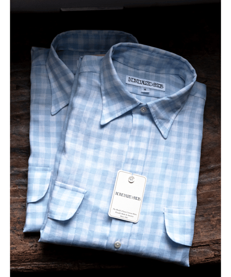 INDIVIDUALIZED SHIRTS Linen Check 2poc Work Shirt
