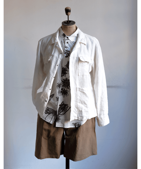 Au Vrai Chick BRITAIN　Irish Linen Shirts Jacket With Pocket