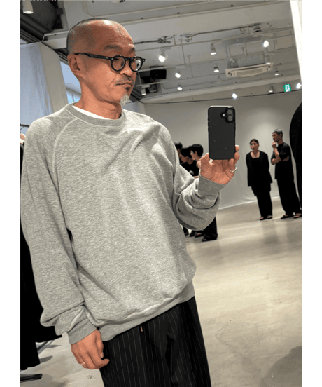 COMOLI　グレー裏毛 クルーネック