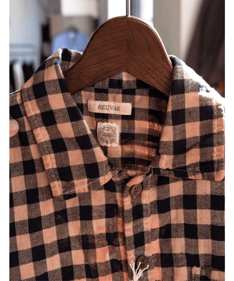 SEUVAS　KAKISHIBU OVERDYE PLAID COMFY SHIRT