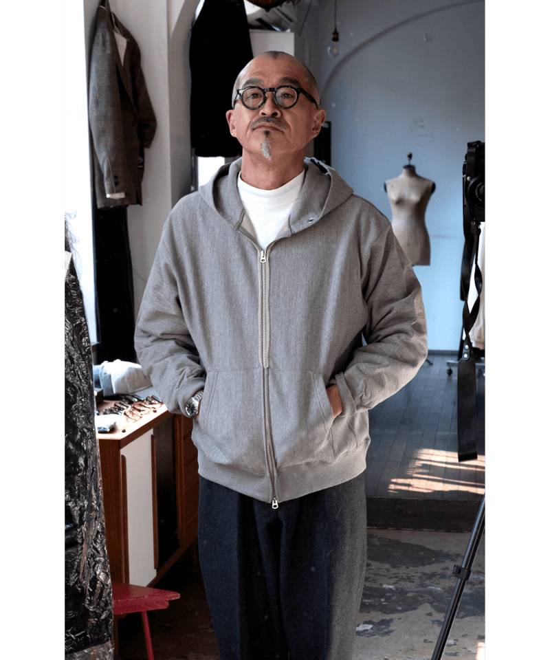 ULTERIOR FADED SILKY TERRY RW ZIP UP PARKA | 山口