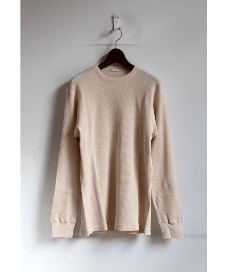 COMOLI　コットンカシミヤ ワッフル長袖クルー