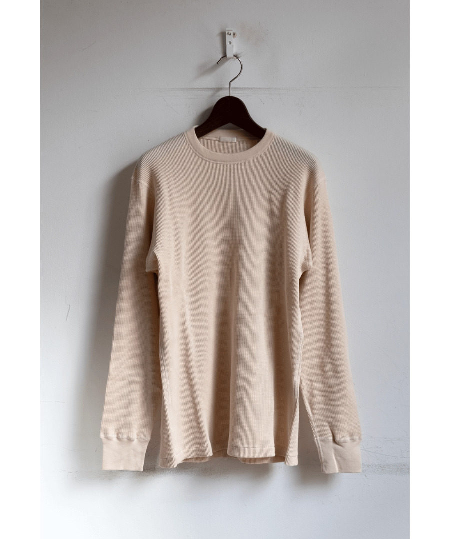 COMOLI コットンカシミヤ ワッフル長袖クルー | 山口ストアー