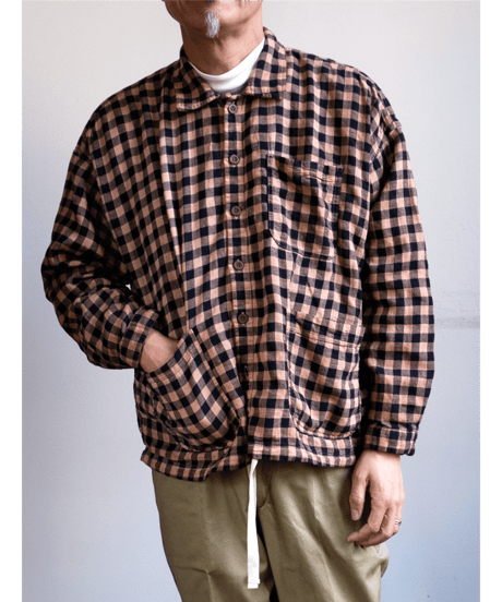 SEUVAS　KAKISHIBU OVERDYE PLAID COMFY SHIRT