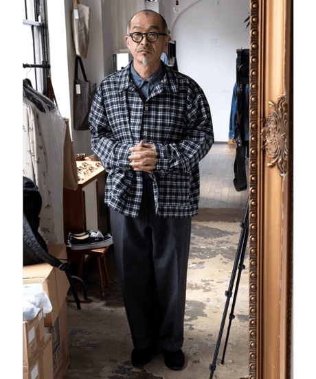 THE MAGUEY　BLACK PLAID UTILITY JACKET