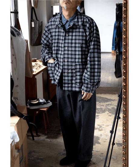 THE MAGUEY　BLACK PLAID UTILITY JACKET