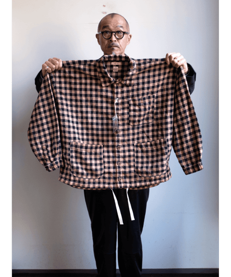 SEUVAS　KAKISHIBU OVERDYE PLAID COMFY SHIRT