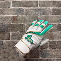 久保田スラッガー　限定バッティング手袋　ホワイト×エメラルド