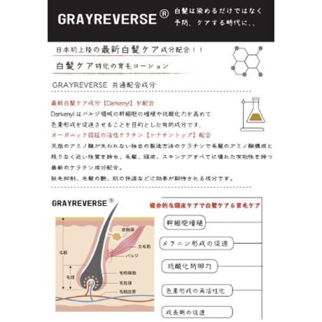白髪＆育毛ケアシャンプーＧRAYREVERSE シャンプー500ml　白髪ケアと育毛ケアに