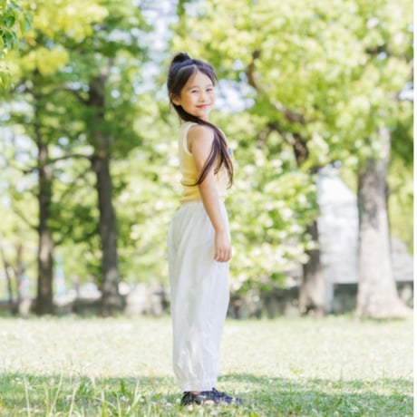 Cotton Balloon Pants with Lace Hem (2630)