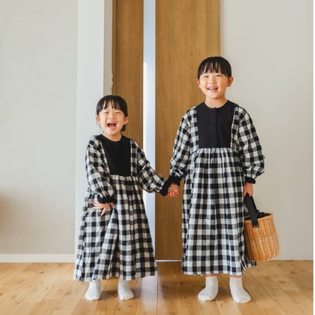niko two-tone  check dress "キッズサイズ” (2566)