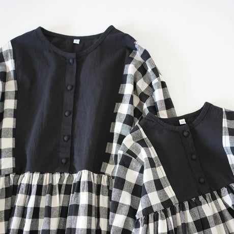 niko two-tone  check dress "ママサイズ”  (2565)