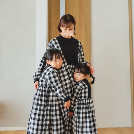 niko two-tone  check dress "キッズサイズ” (2566)