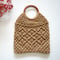 wood handle knitting bag  (1456)