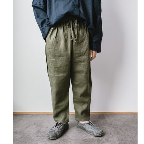 earth color linen pants  (2310)