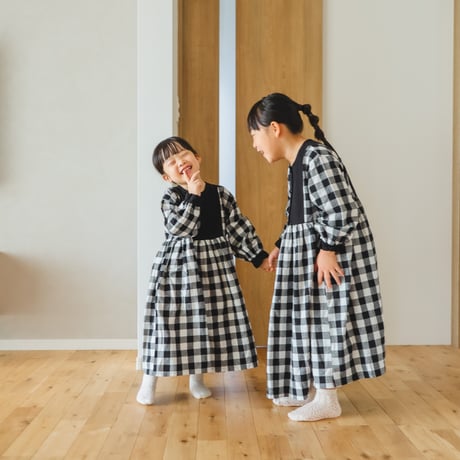 niko two-tone  check dress "キッズサイズ” (2566)