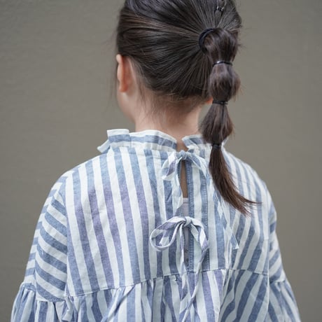 stripe frill blouse  "kids & mom"   (2383)