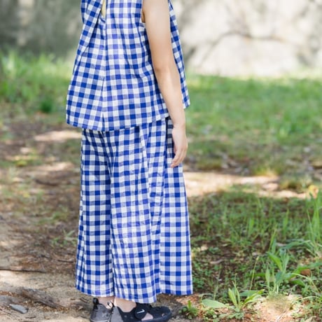 blue gingham check setup (2631）
