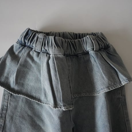 waist frill denim pants (2577)