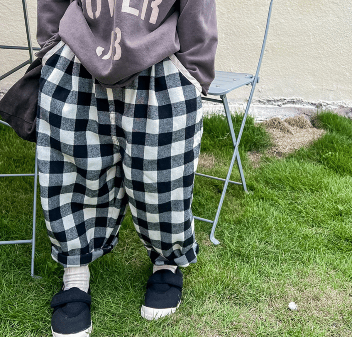 ブラック しょこたん様 block check pants (2570) | nikomake