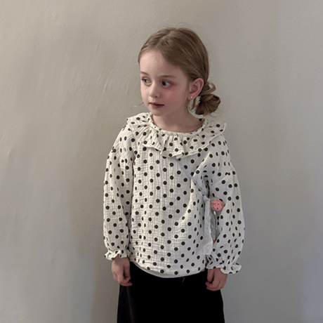 ruffle collar dot blouse (2510)
