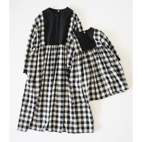 niko two-tone  check dress "キッズサイズ” (2566)