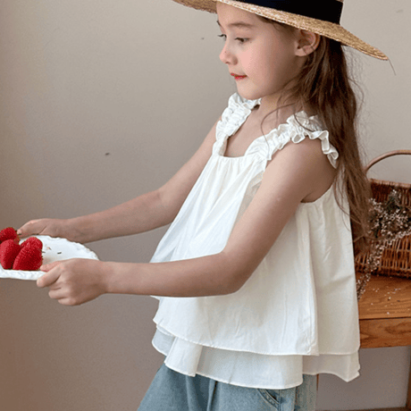 ruffle sleeveless blouse (2644)