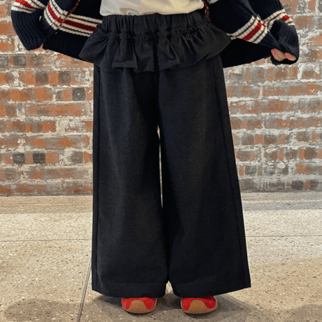 waist frill wide pants (2568)