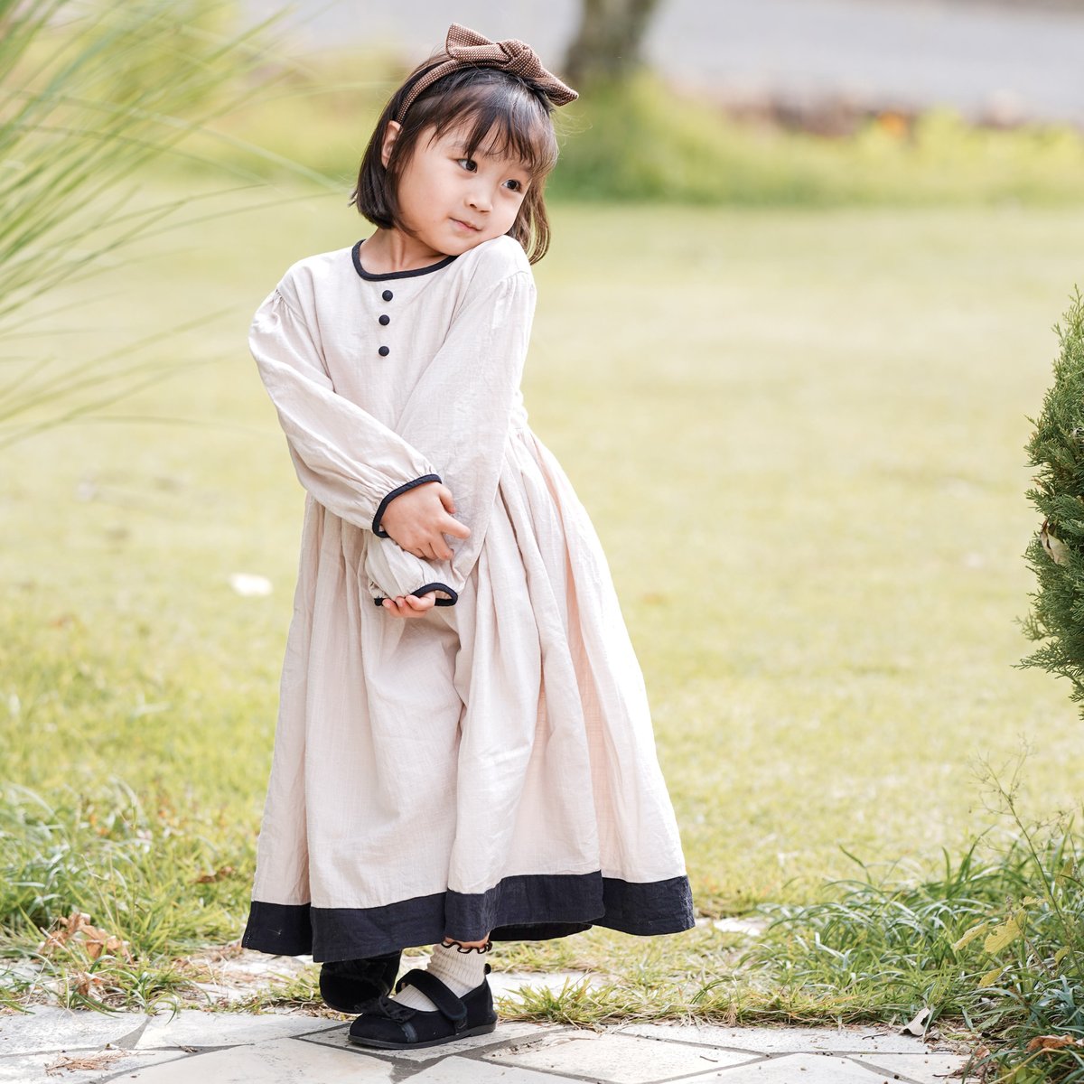 ドーターアンドサン　daughter&son スワンワンピース　120 ドーターアンドサン daughter&son スワンワンピース M