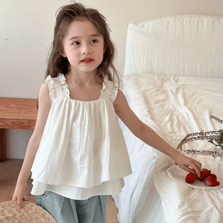 ruffle sleeveless blouse (2644)
