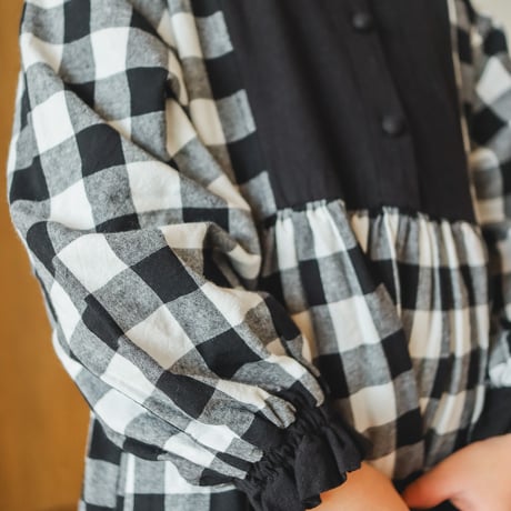 niko two-tone  check dress "キッズサイズ” (2566)