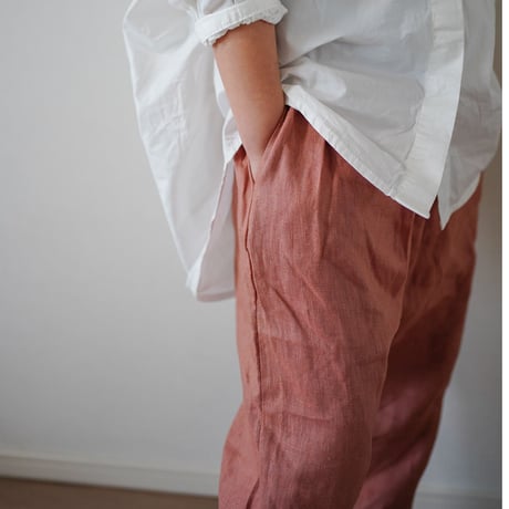 earth color linen pants  (2310)
