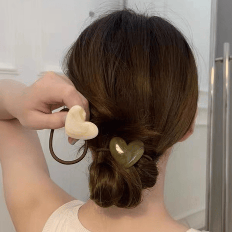 marble Heart Hair Tie (2580)