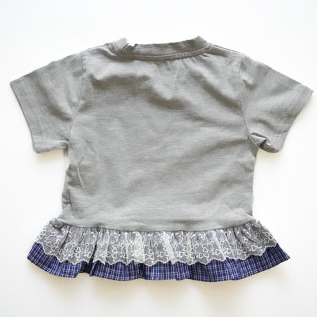 lace & plaid peplum tee (2627）