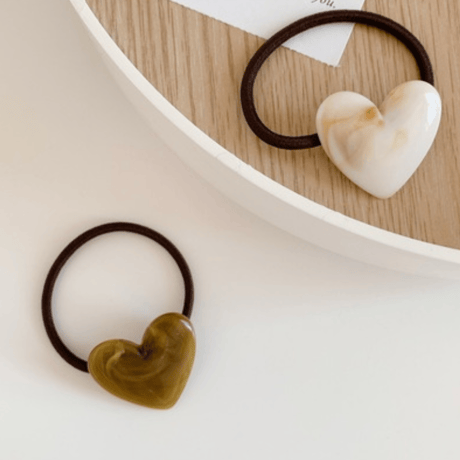marble Heart Hair Tie (2580)