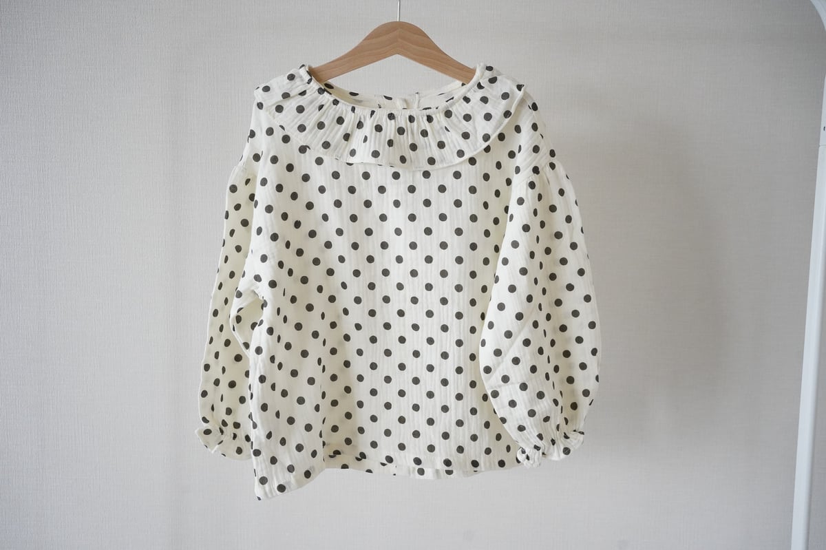 ruffle collar dot blouse(2510) | nikomake