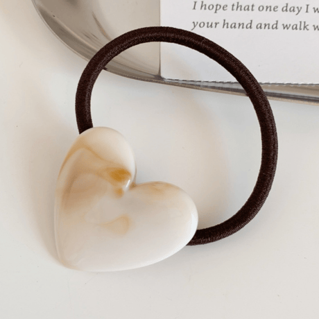 marble Heart Hair Tie (2580)