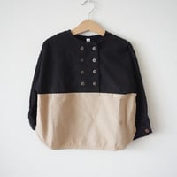 two-tone button niko pullover  (2437)