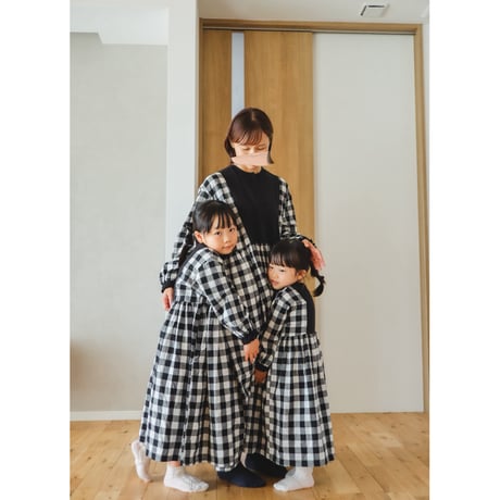 niko two-tone  check dress "ママサイズ”  (2565)