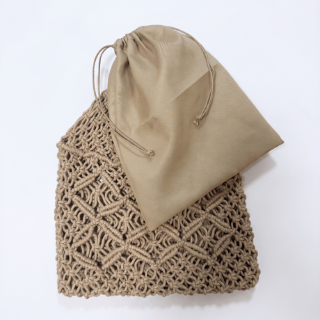 wood handle knitting bag  (1456)
