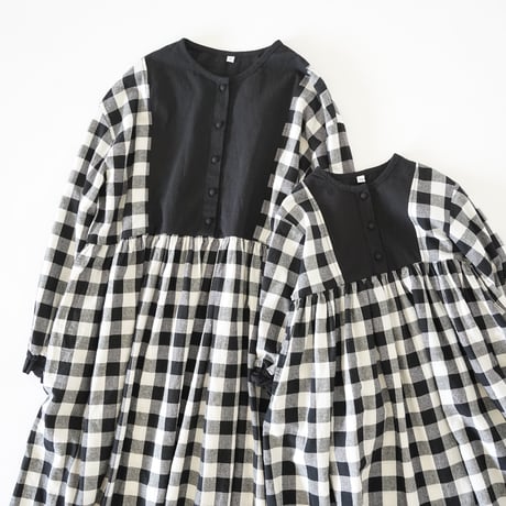 niko two-tone  check dress "ママサイズ”  (2565)