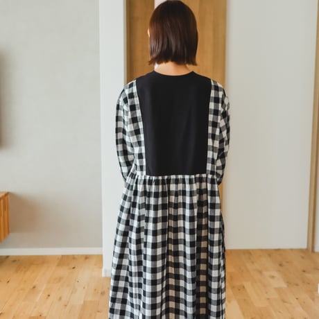 niko two-tone  check dress "ママサイズ”  (2565)